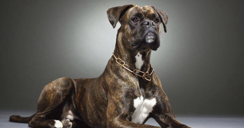 Boxer playful energetic dog for families
